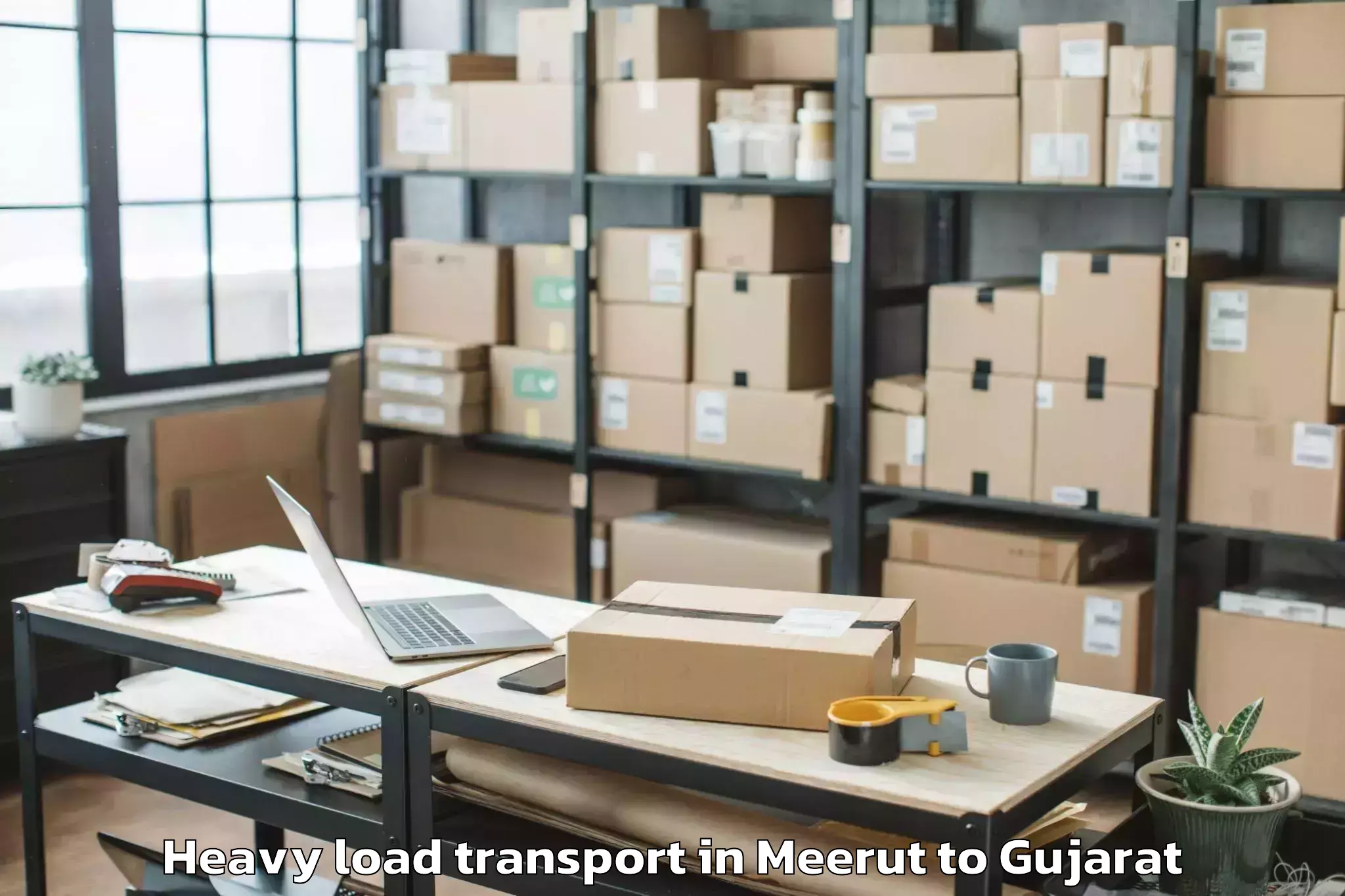 Easy Meerut to Hazira Heavy Load Transport Booking